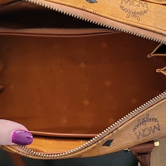 MCM Dark Tan Boston Bag - Picture 12 of 16